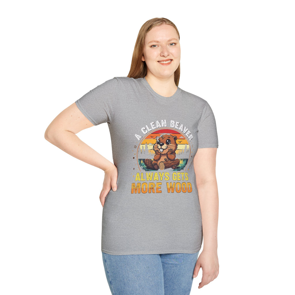 A Clean Beaver T-Shirt — "A Clean Beaver Always Gets More Wood" Retro Graphic Tee
