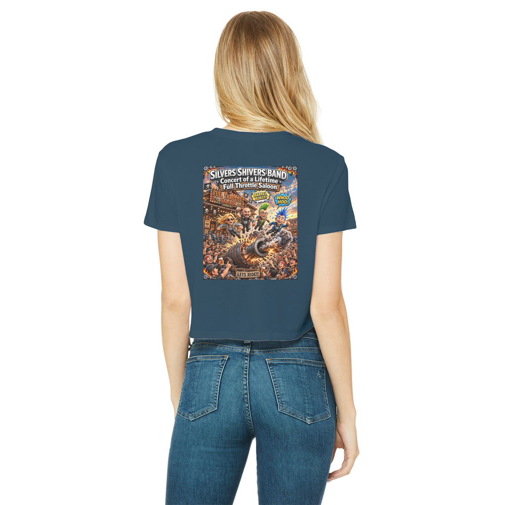 The Silver Shivers Band Classic Women's Cropped Raw Edge T-Shirt
