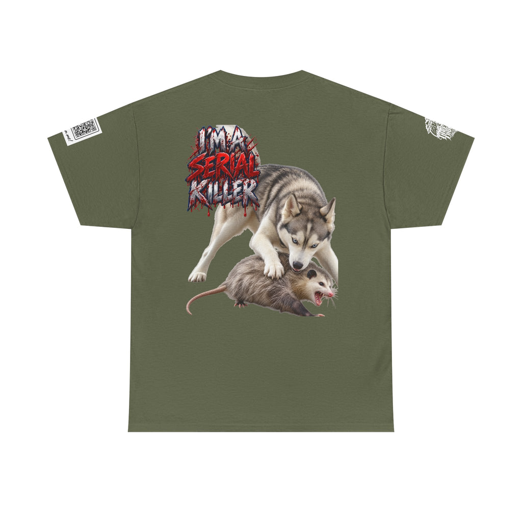 Graphic Tee — 'I'm a Serial Killer' Husky Crushing Possum Design