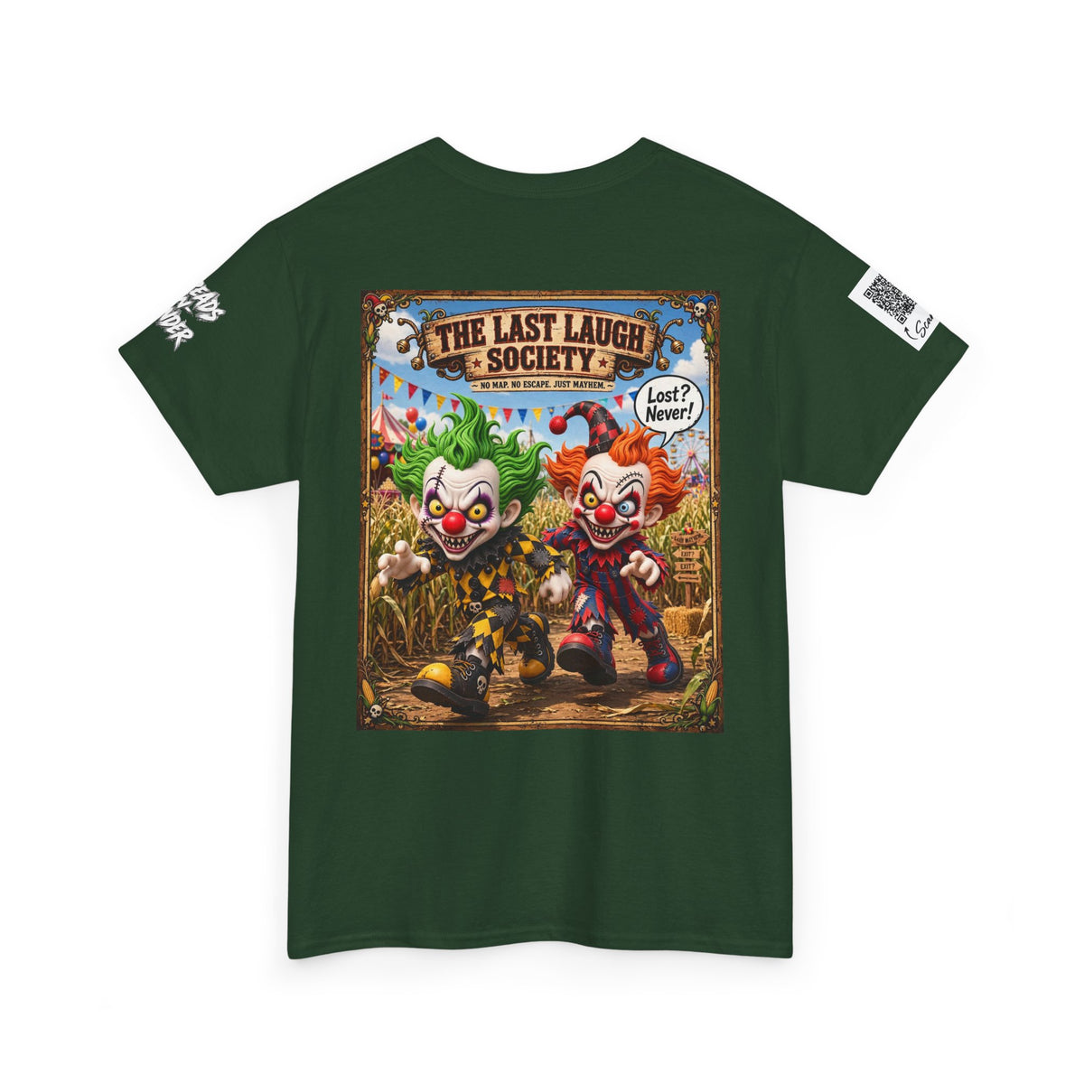 The Last Laugh Society Tee #128 — Carnival Clown Horror Graphic T-Shirt