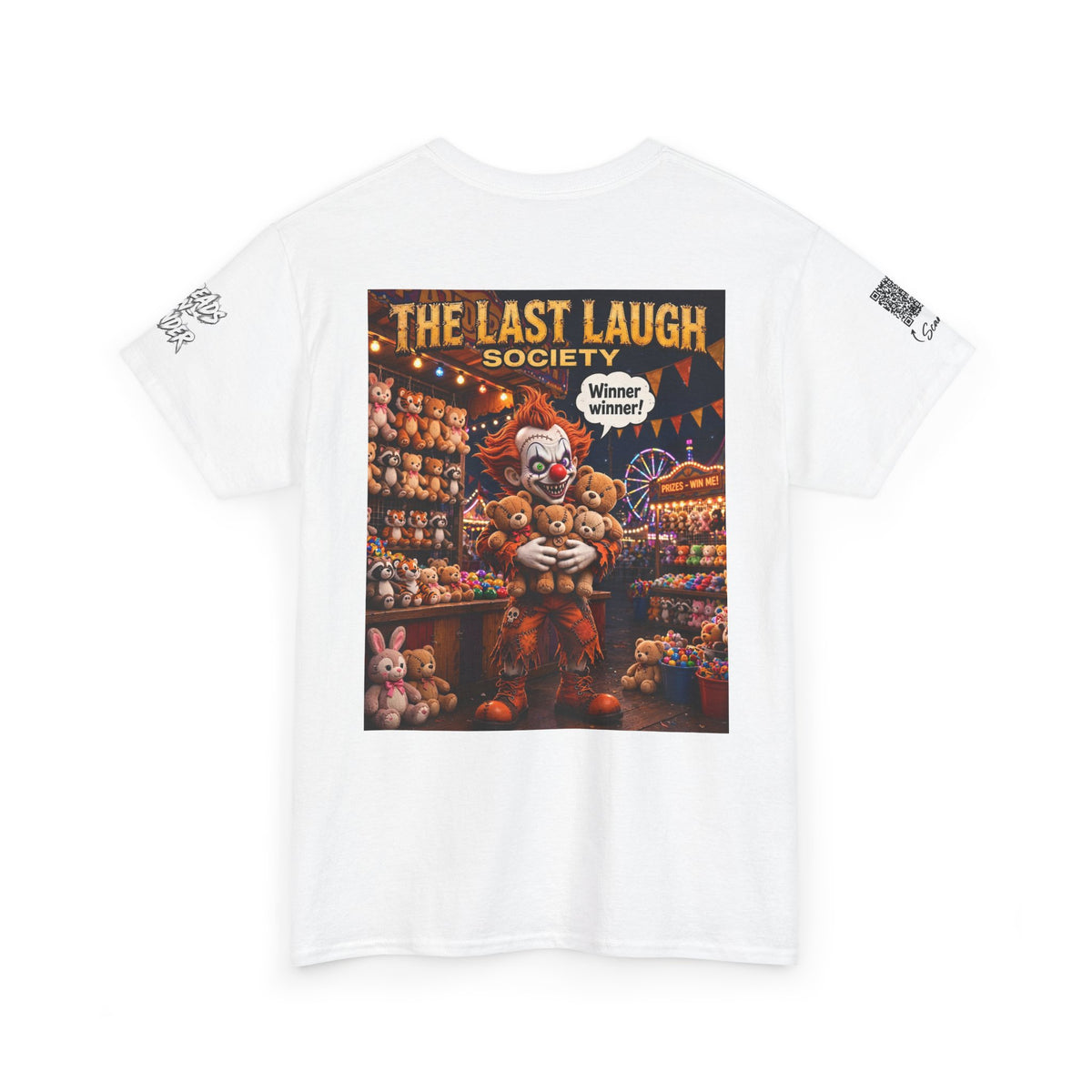 The Last Laugh Society Tee #157 — Carnival Clown Horror Graphic T-Shirt