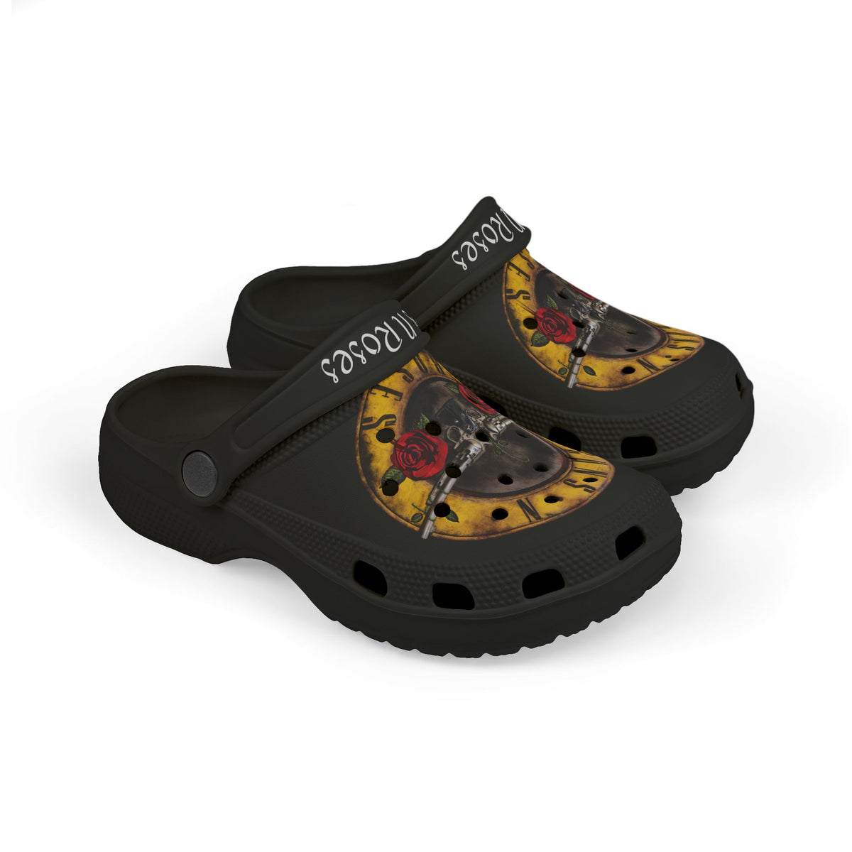 Kids' EVA Clogs — Guns and Roses Logo Skull Design
