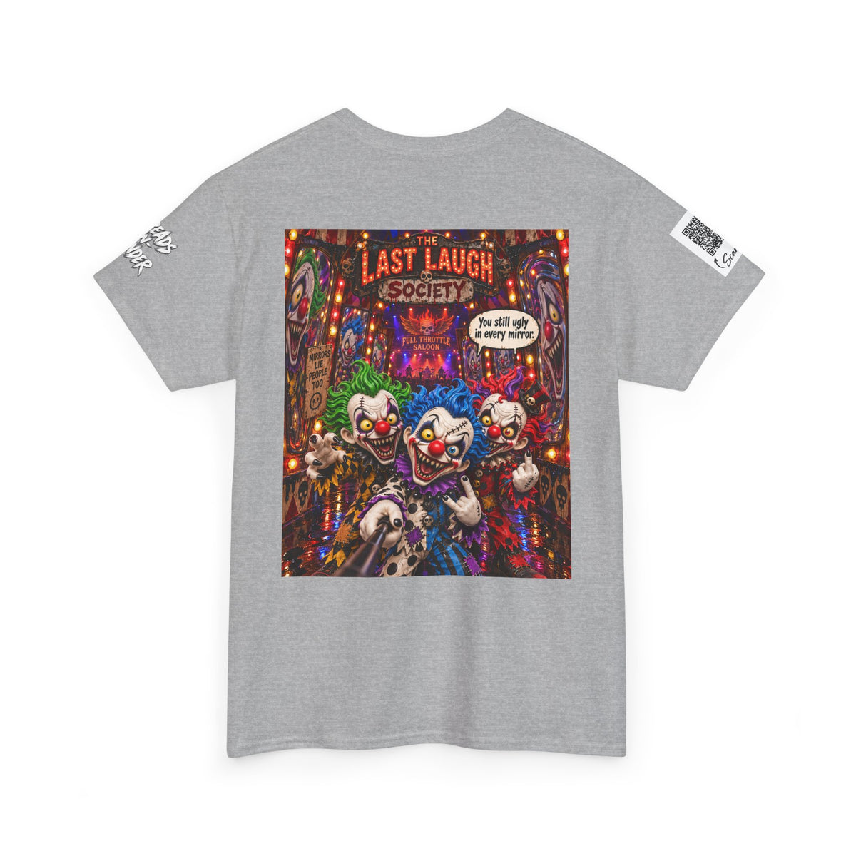 The Last Laugh Society Tee #121 — Carnival Clown Horror Graphic T-Shirt