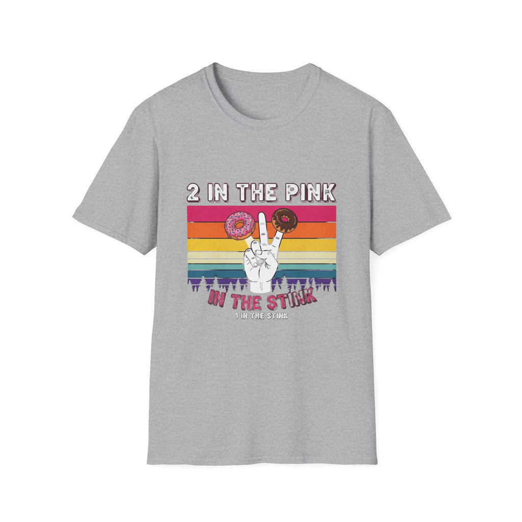 2 In The Pink Donut Peace Sign T‑Shirt — Retro Rainbow Dessert Graphic Tee