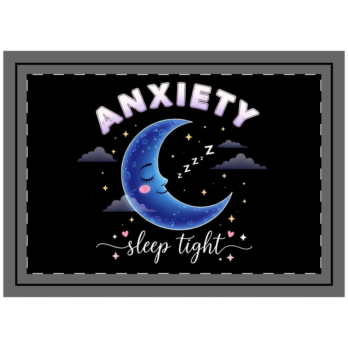 Anxiety Sleep Tight Moon Throw Pillow — Cute Moonlit Comfort Decorative Pillow