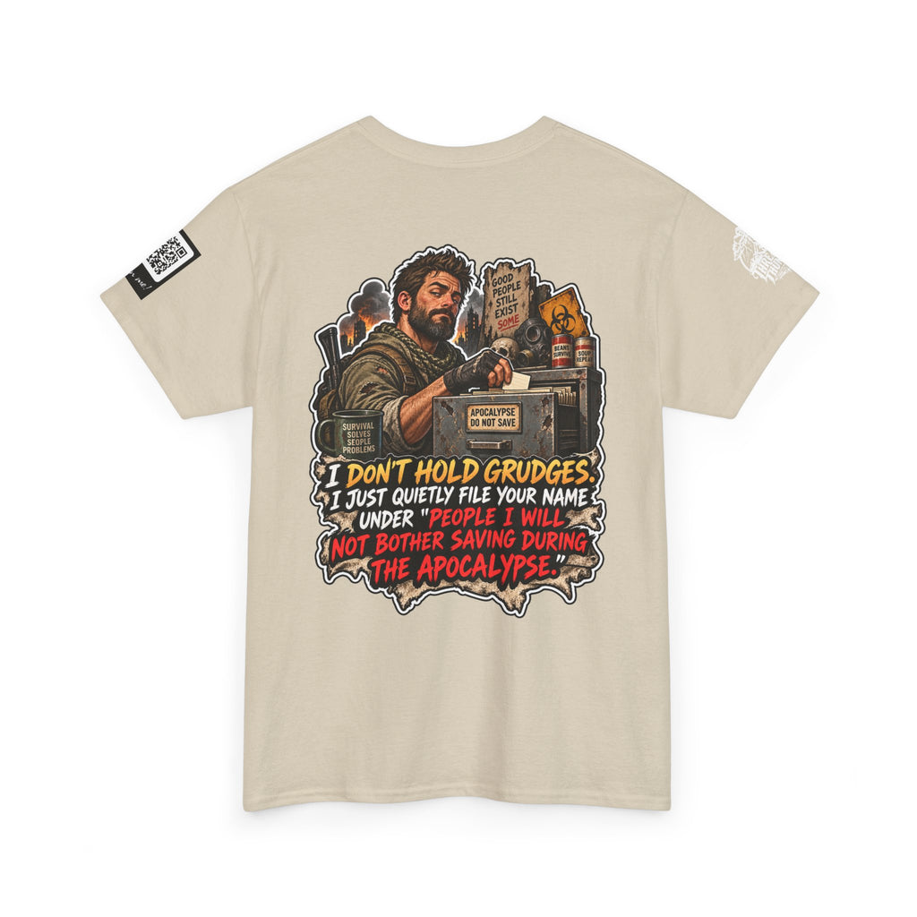 I Don’t Hold Grudges — Apocalypse Survival List Back Graphic Tee