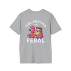 Foul‑Mouthed and Feral Sloth Graphic T-Shirt — Funny Pool Float Flamingo Tee
