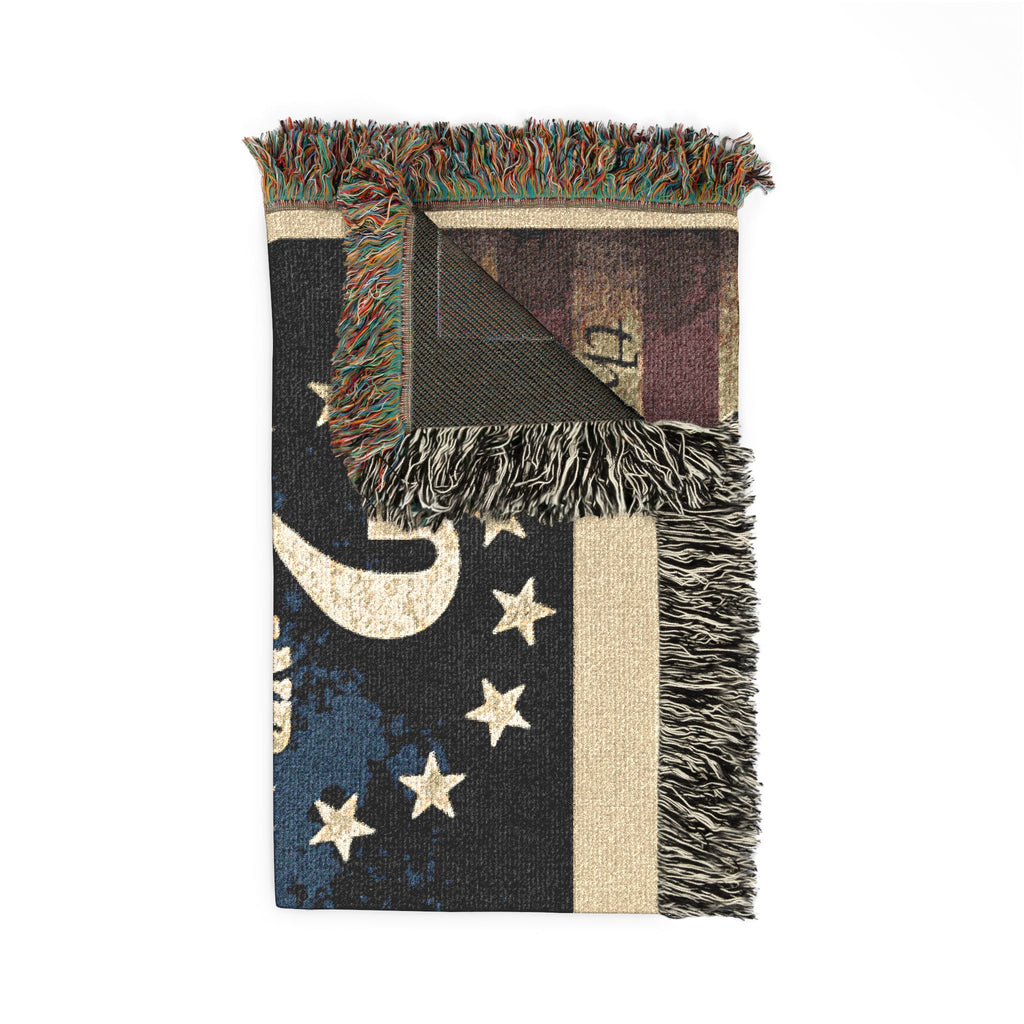 2nd Amendment American Flag Woven Blanket — Patriotic Gun Rights Throw
