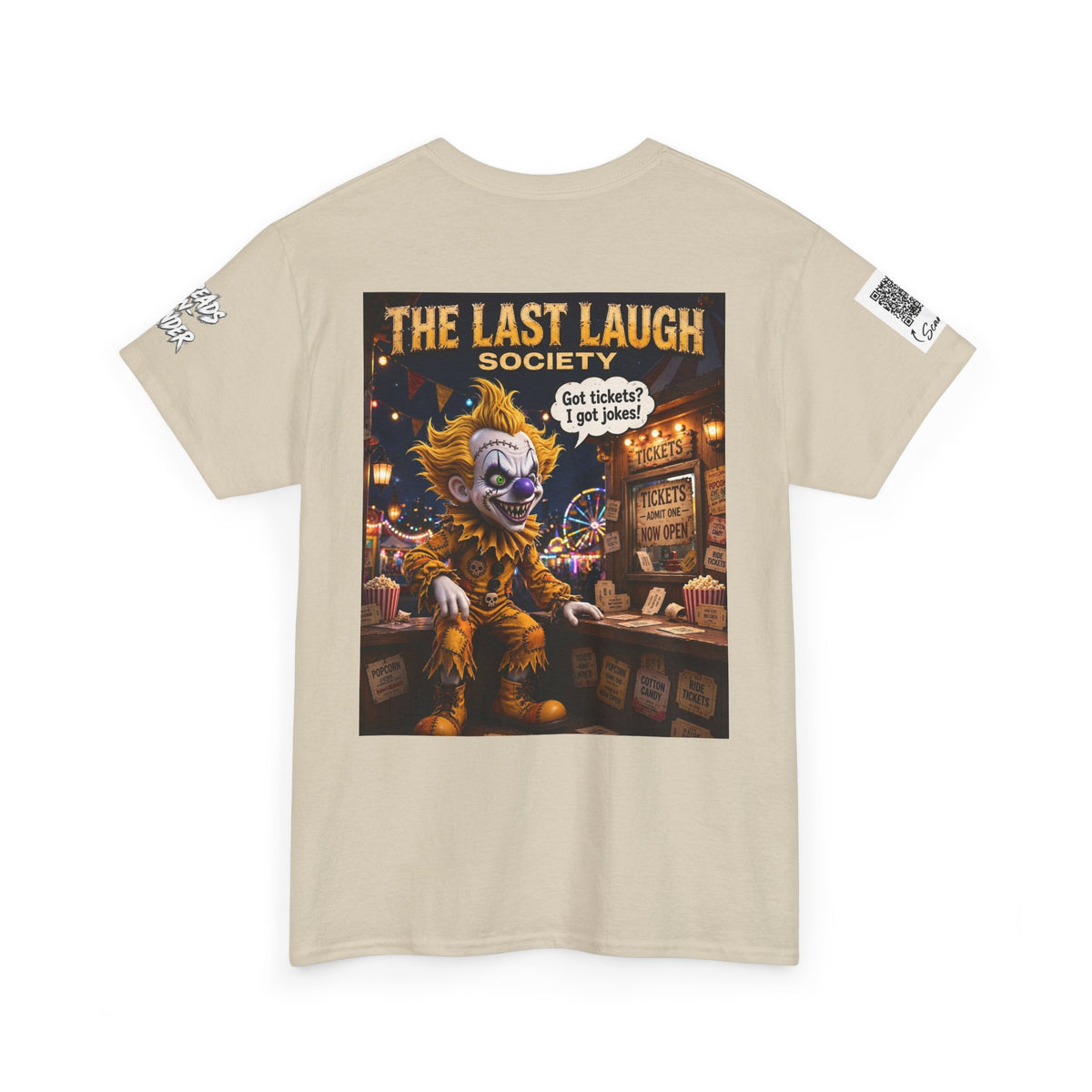 The Last Laugh Society Tee #164 — Carnival Clown Horror Graphic T-Shirt