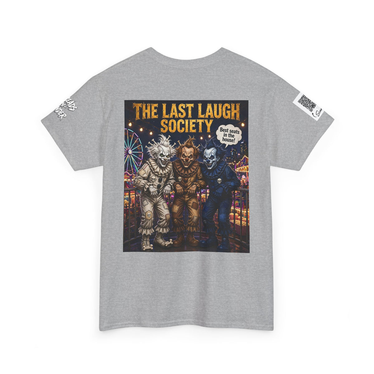 Last Laugh Society Tee #102 — Carnival Clown Horror Graphic T-Shirt