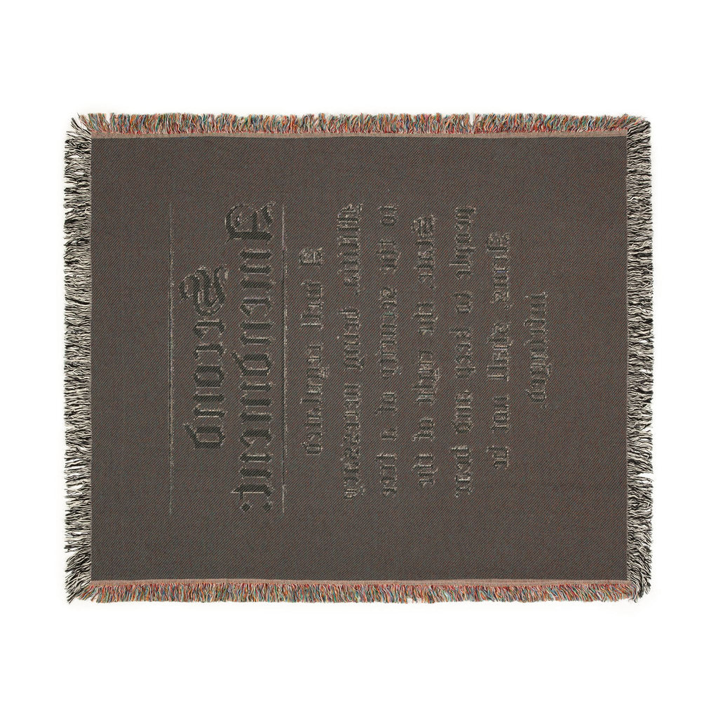 Second Amendment Woven Blanket — Rustic Constitution Quote Throw