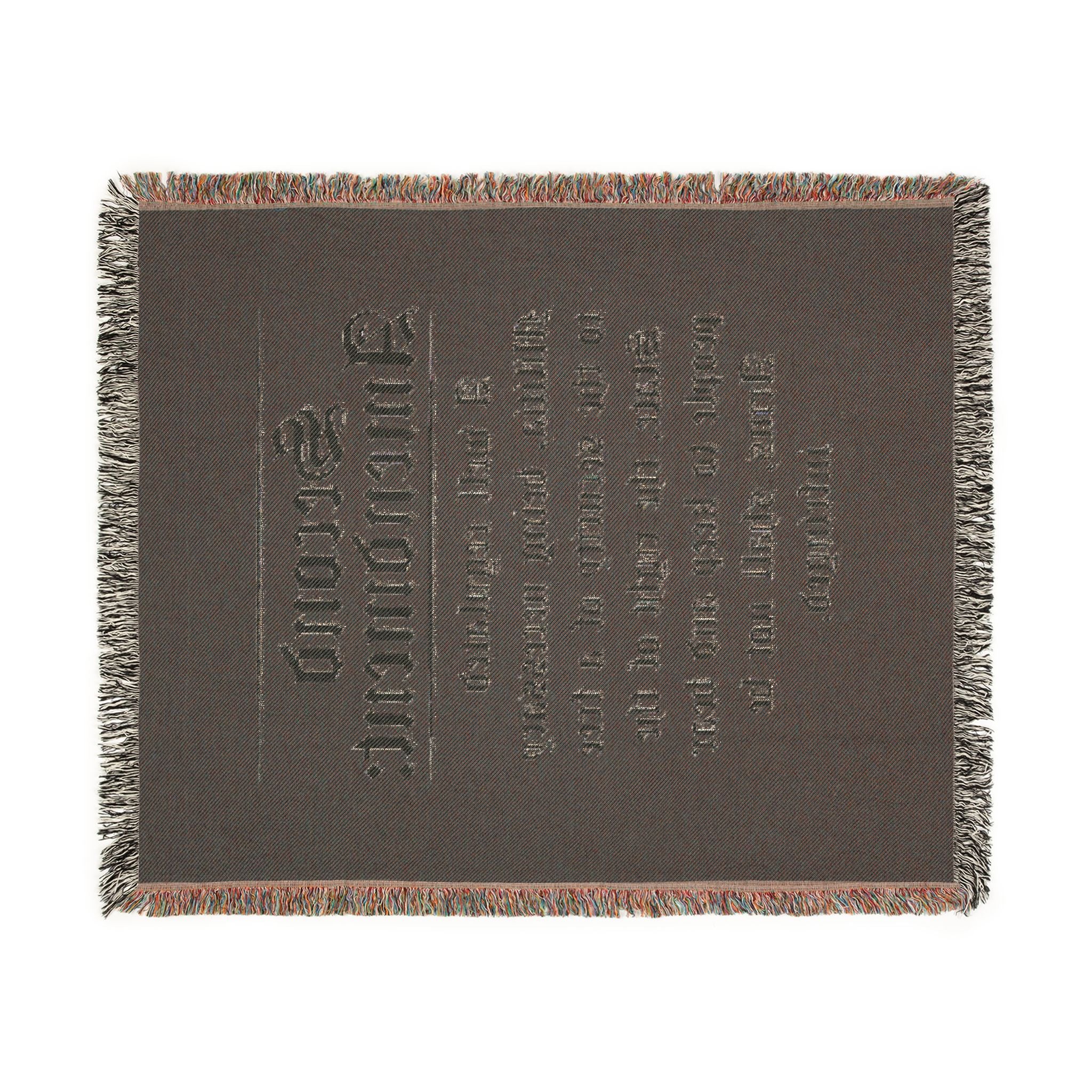 Second Amendment Woven Blanket — Rustic Constitution Quote Throw