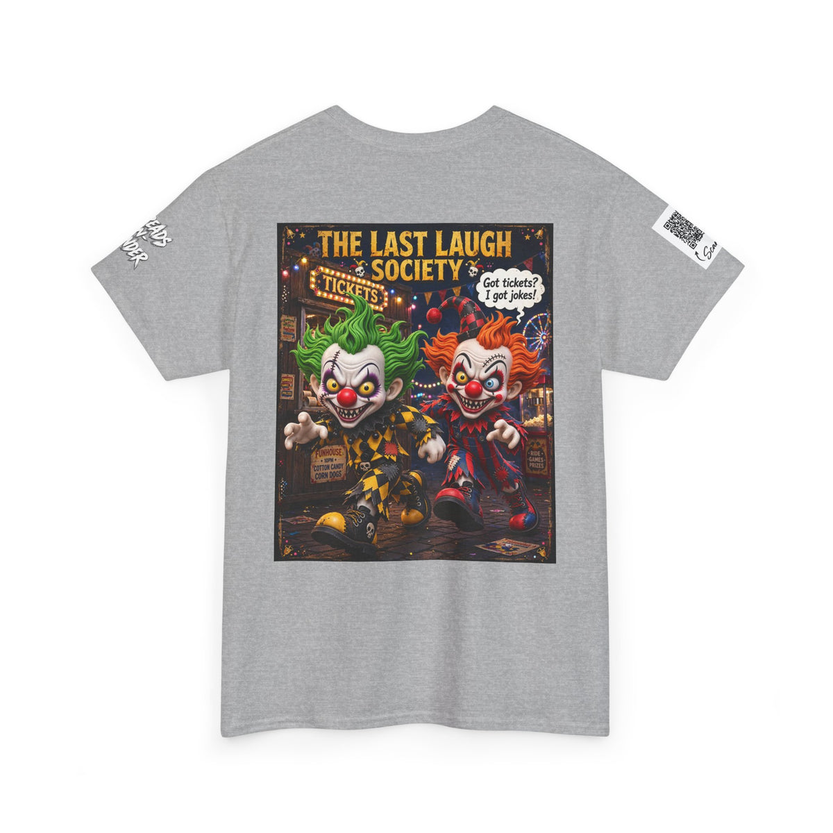 The Last Laugh Society Tee #135 — Carnival Clown Horror Graphic T-Shirt