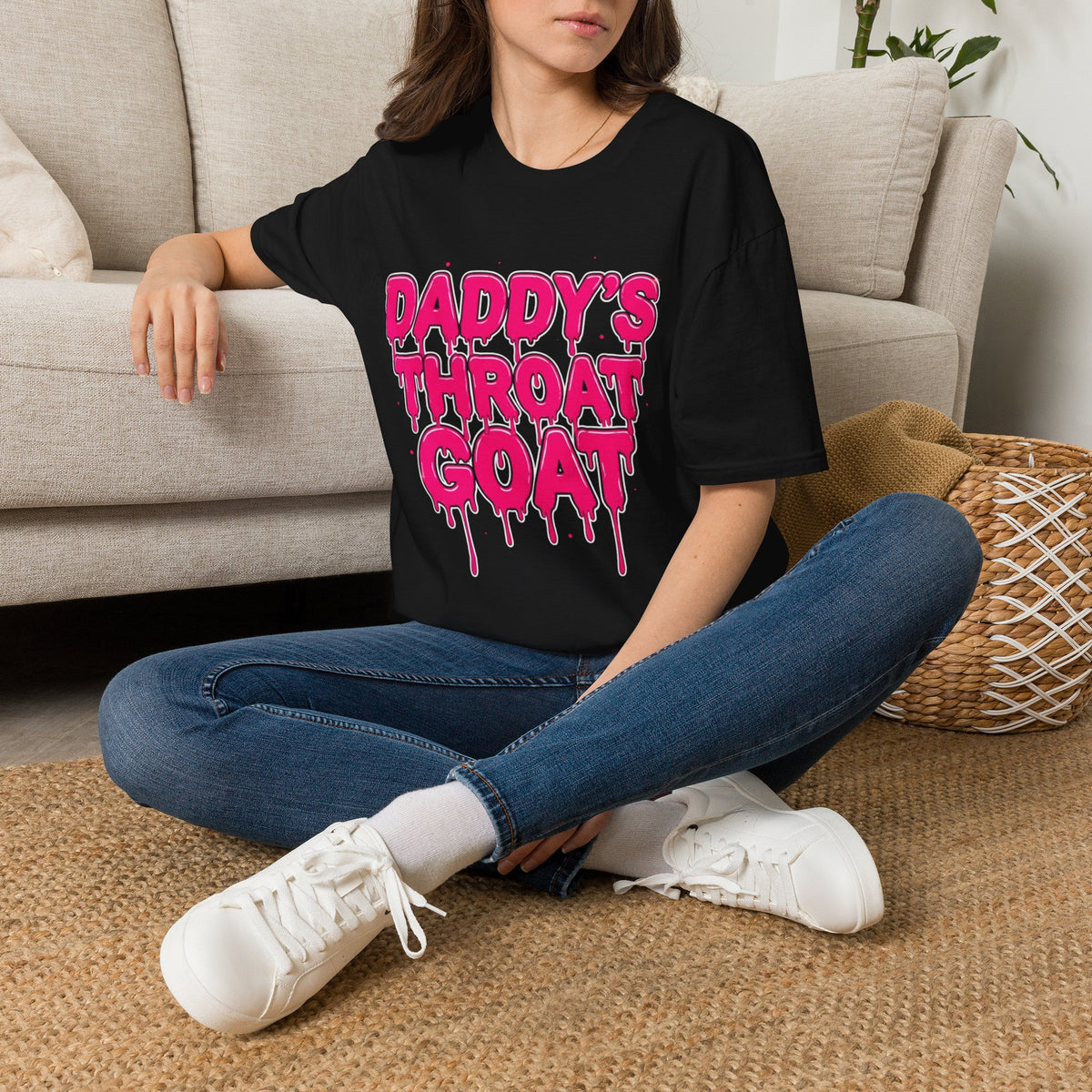 Graphic Tee — "Daddy's Throat" Drip Lettering Shirt