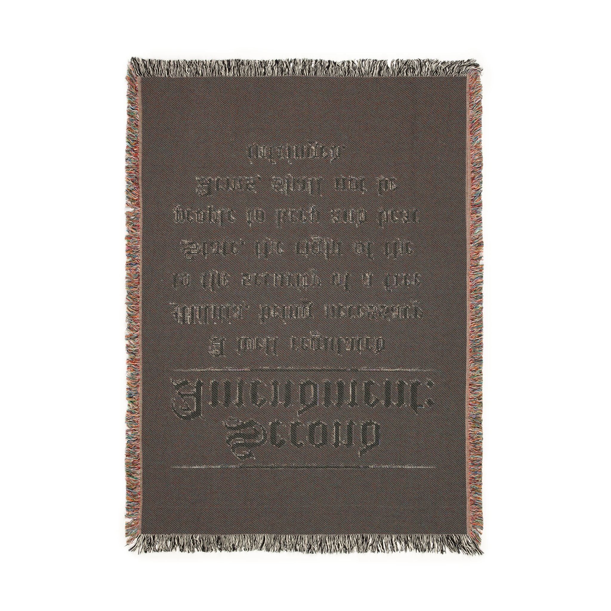 Second Amendment Woven Blanket — Rustic Constitution Quote Throw