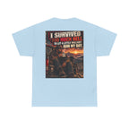 I Survived Too Much Hell T-Shirt – Veteran/Resilient Motorcycle Rider Graphic Tee
