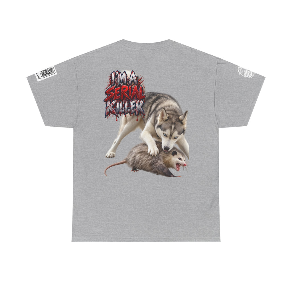Graphic Tee — 'I'm a Serial Killer' Husky Crushing Possum Design