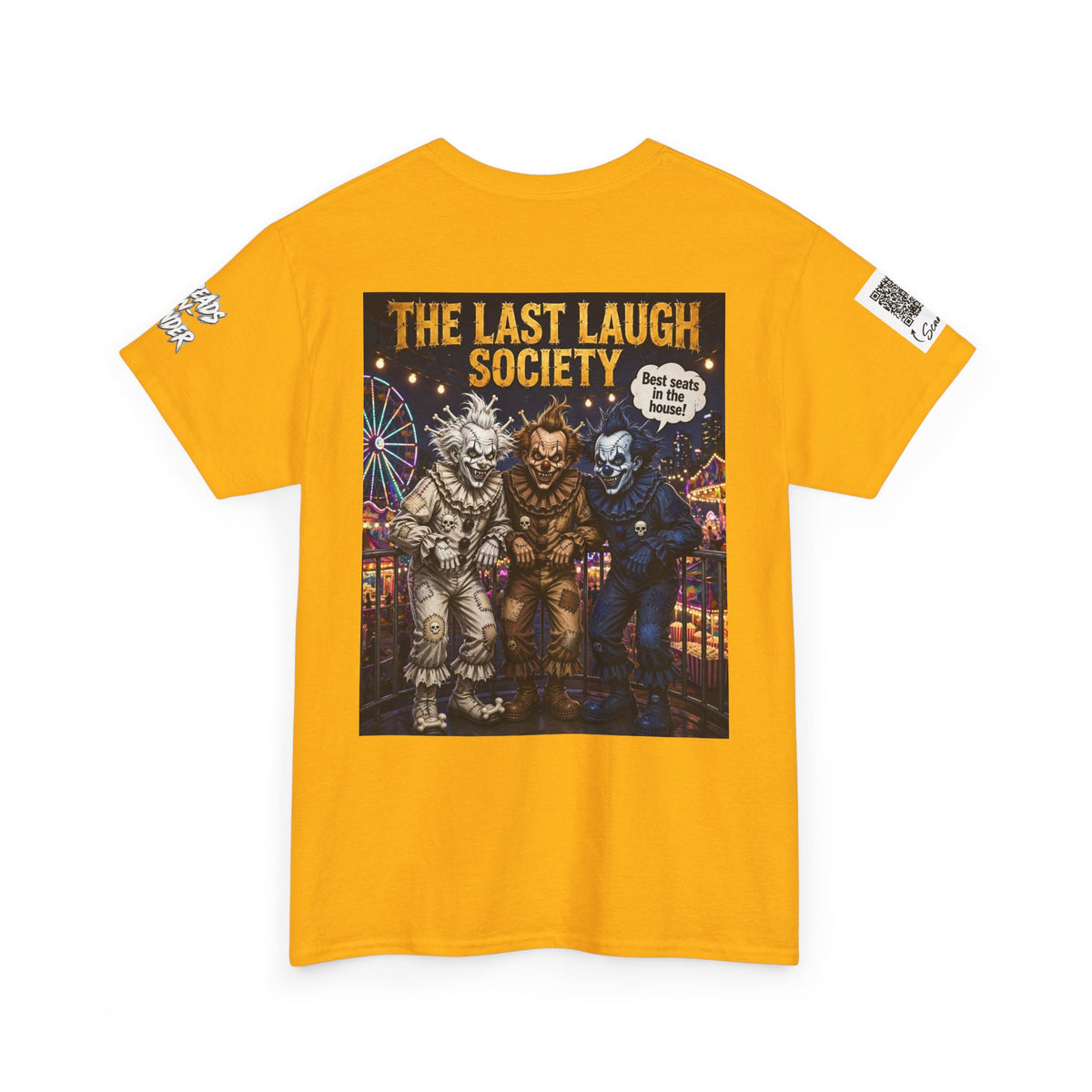Last Laugh Society Tee #102 — Carnival Clown Horror Graphic T-Shirt