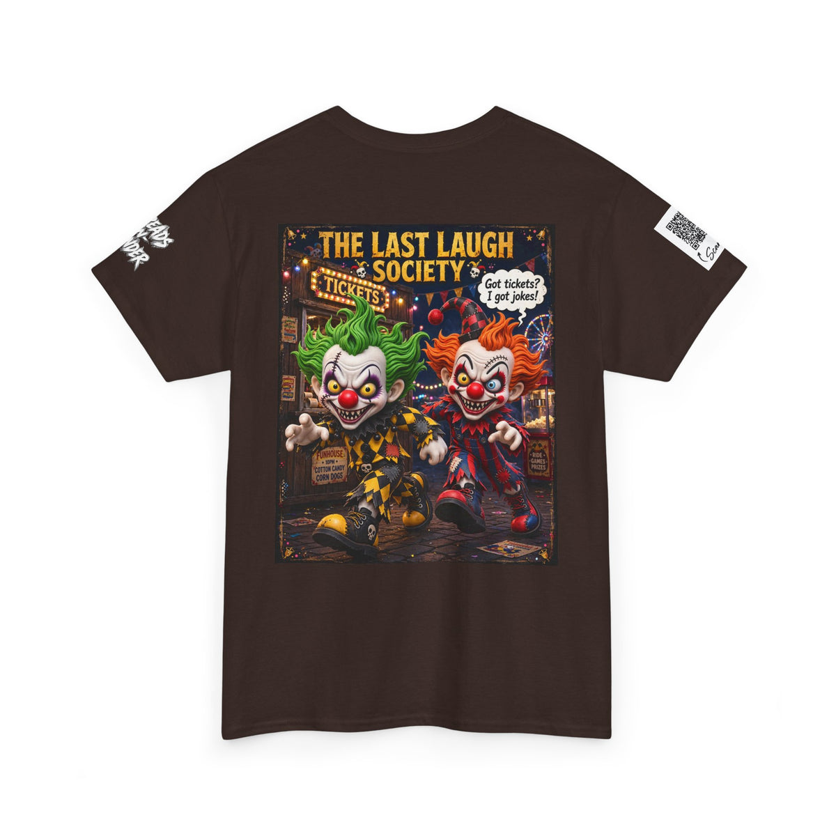 The Last Laugh Society Tee #135 — Carnival Clown Horror Graphic T-Shirt
