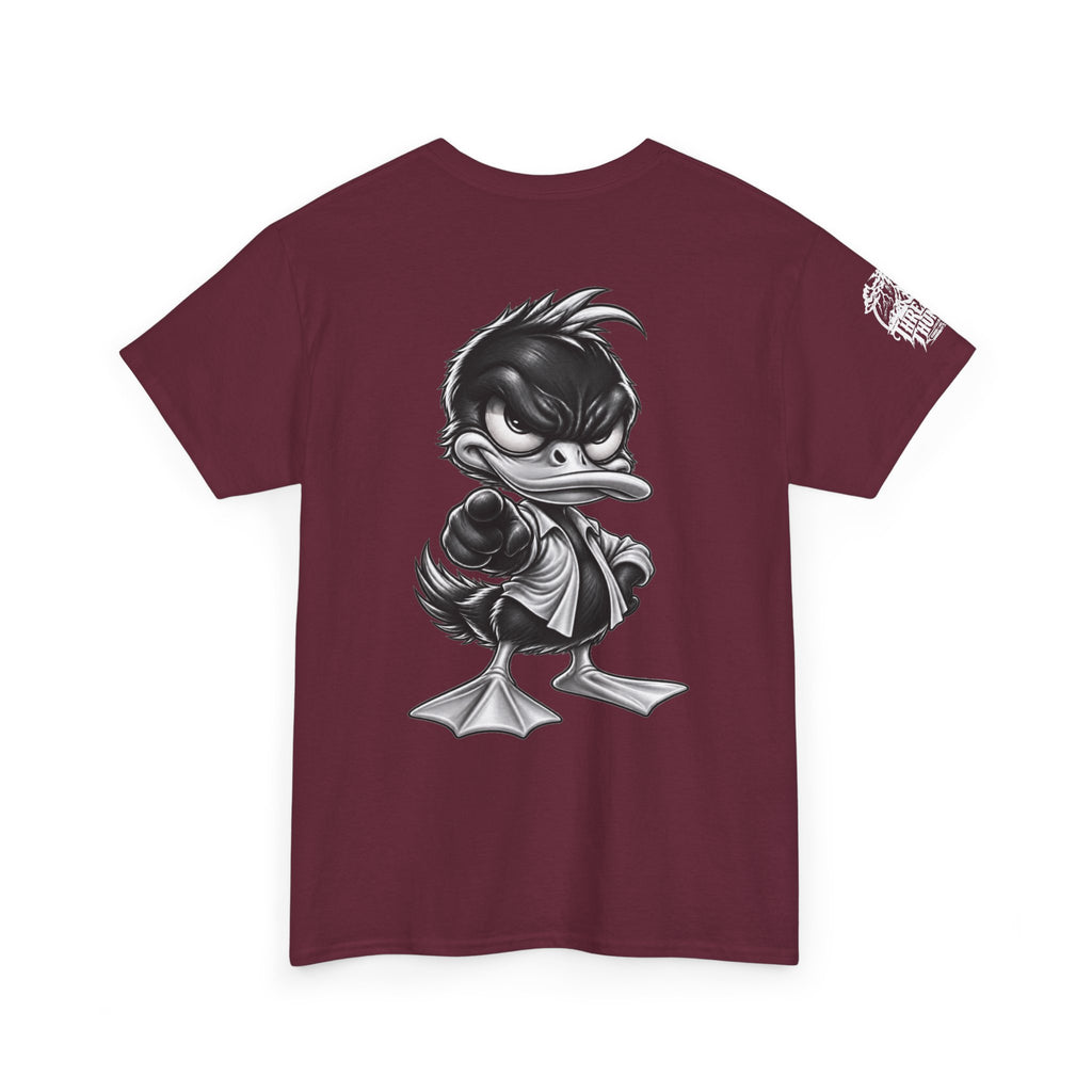 Monochrome Rebel Duck Character Back Graphic Tee