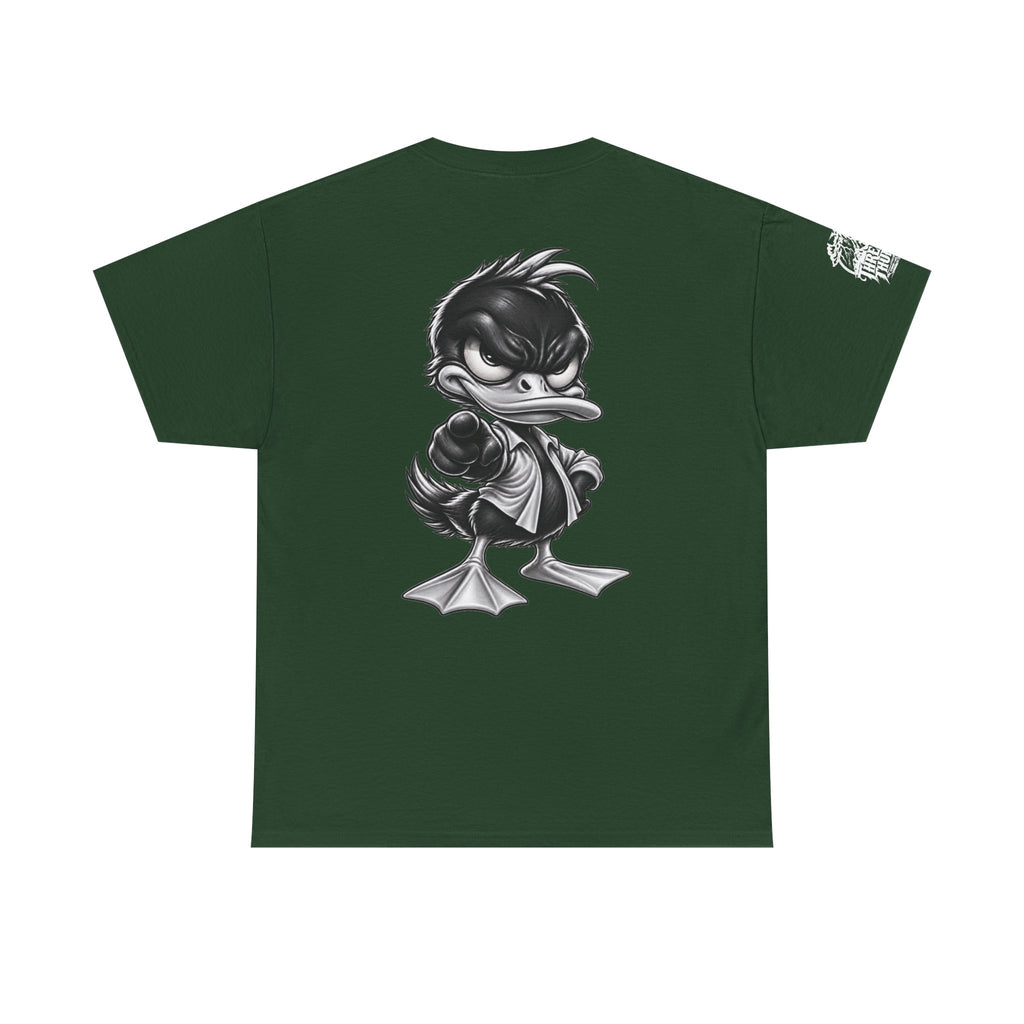 Monochrome Rebel Duck Character Back Graphic Tee