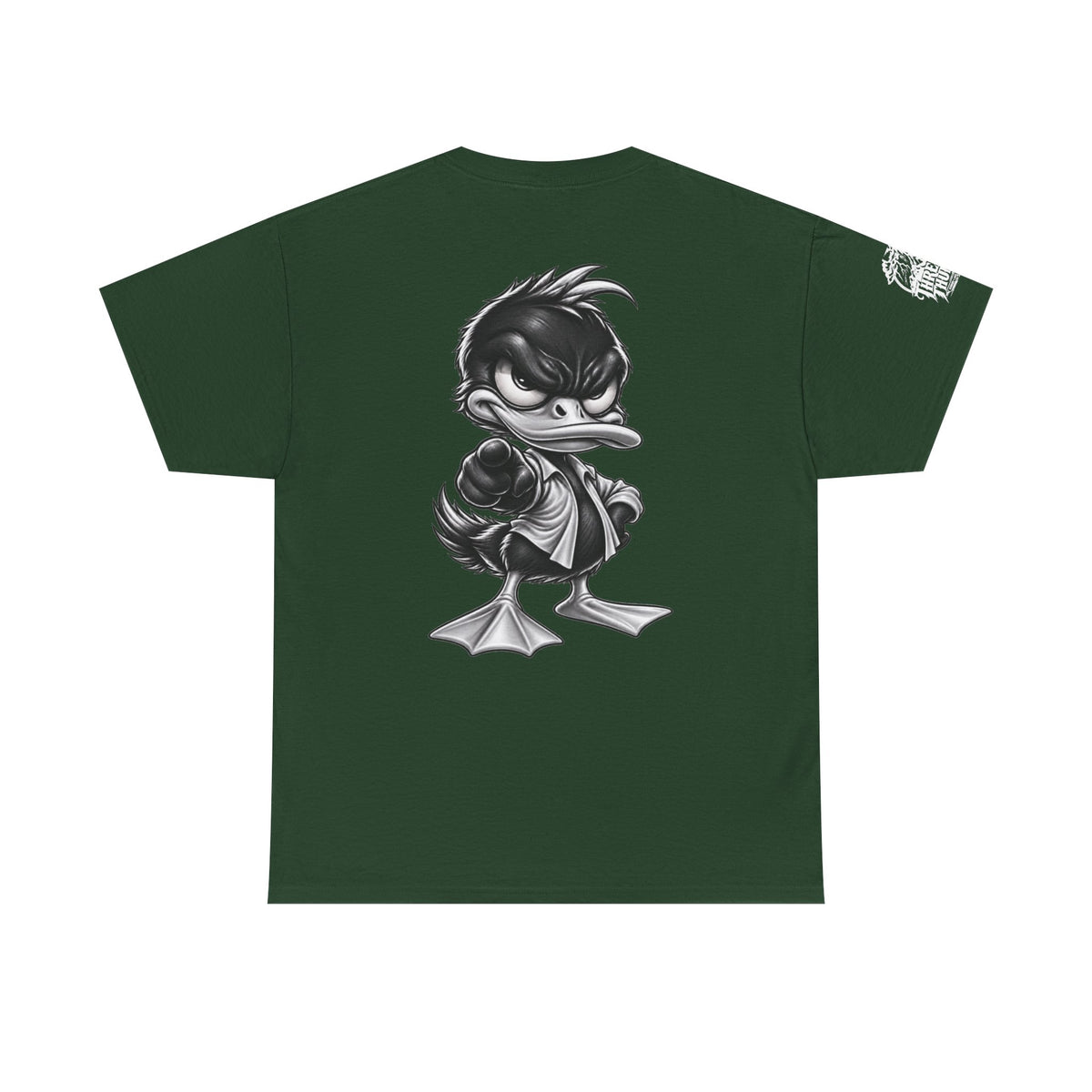 Monochrome Rebel Duck Character Back Graphic Tee