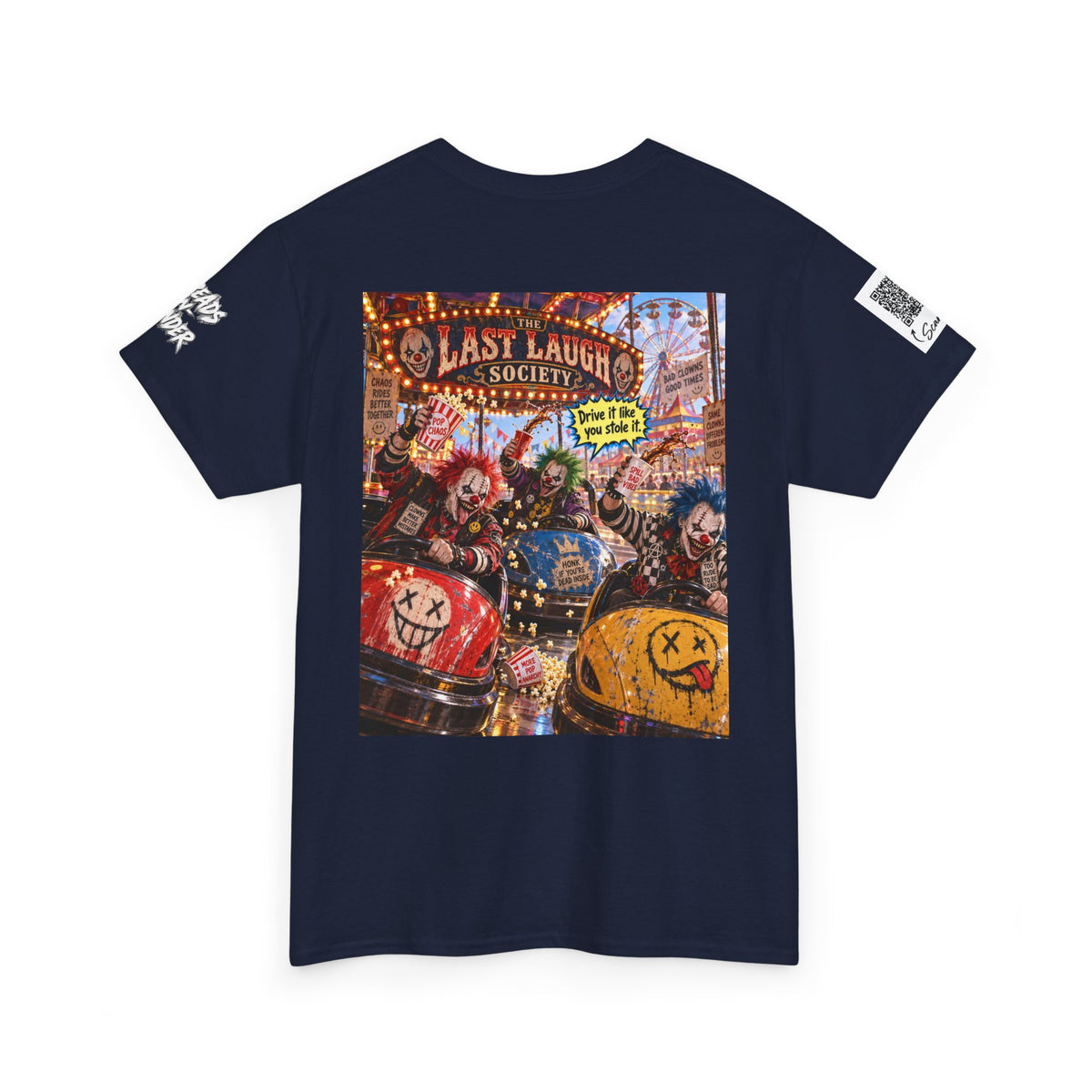 The Last Laugh Society Tee #136 — Carnival Clown Horror Graphic T-Shirt