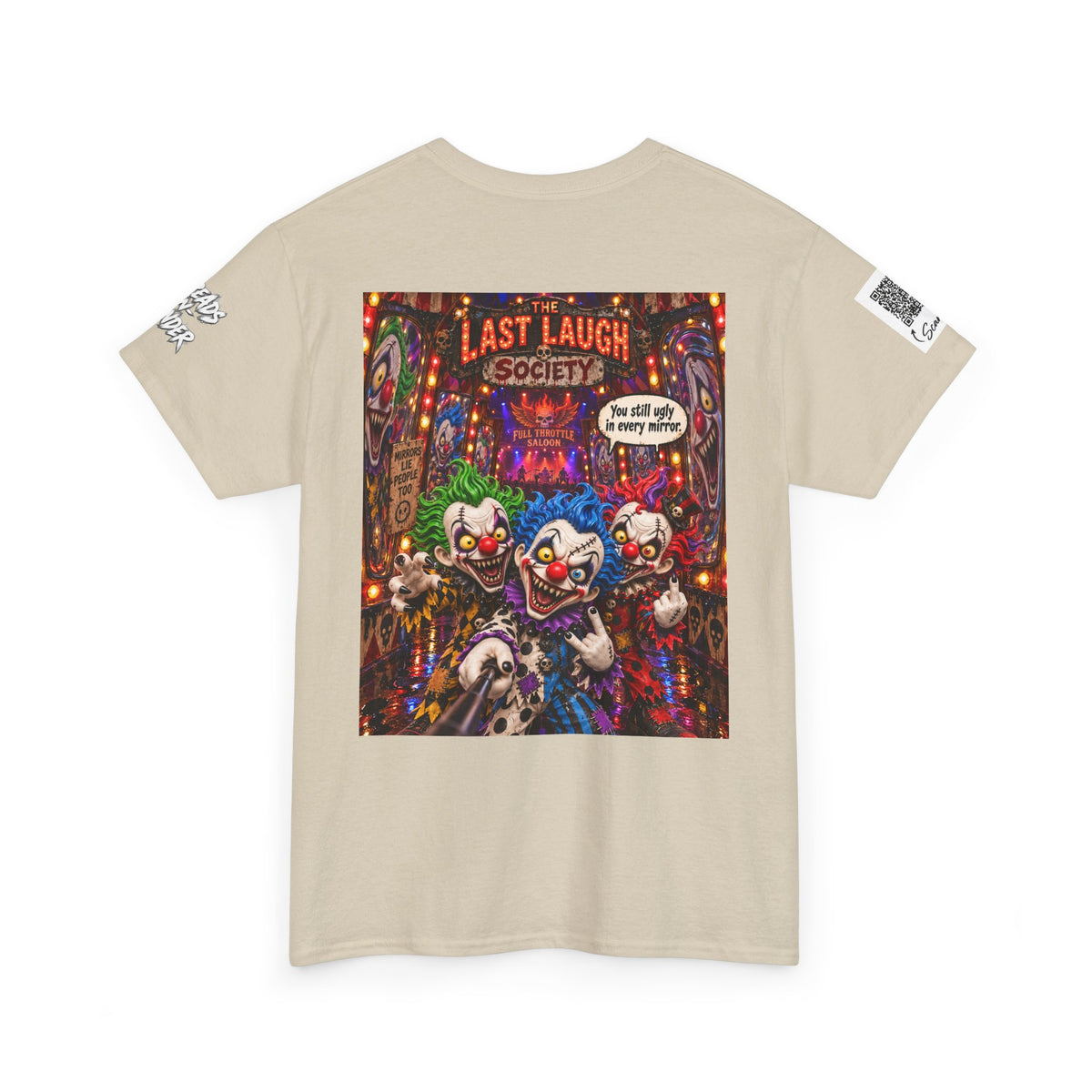 The Last Laugh Society Tee #121 — Carnival Clown Horror Graphic T-Shirt