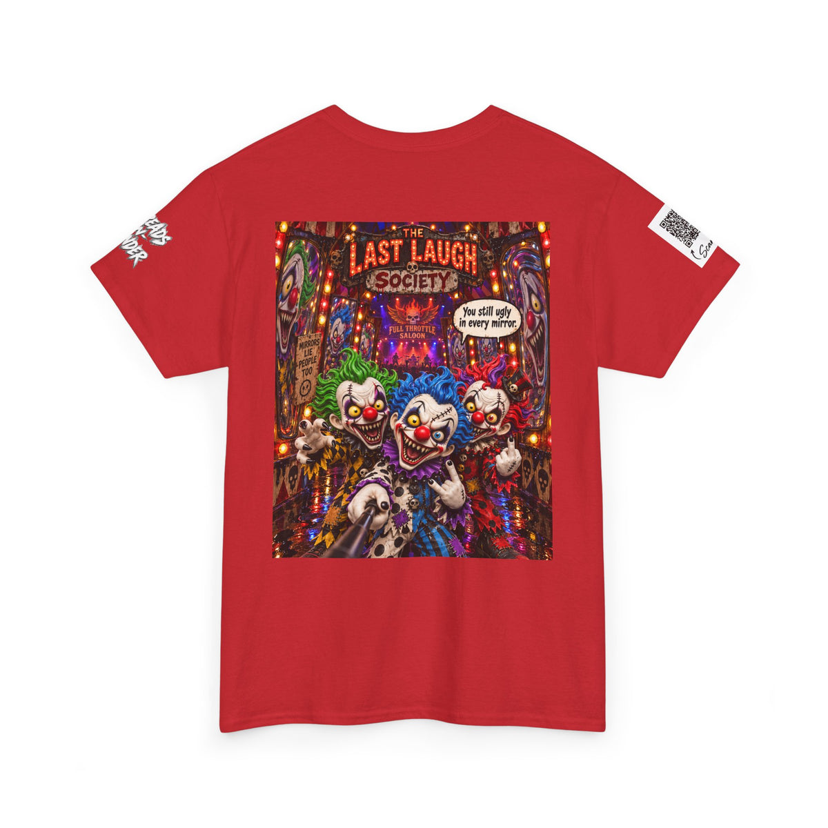 The Last Laugh Society Tee #121 — Carnival Clown Horror Graphic T-Shirt