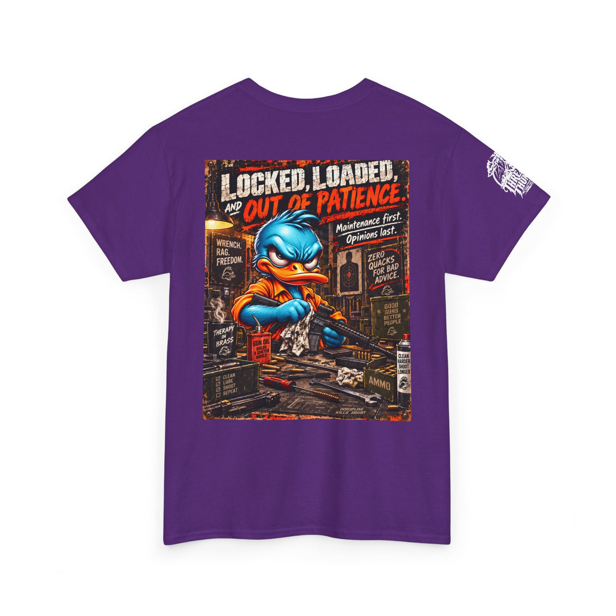Locked, Loaded, and Out of Patience Back Graphic Tee