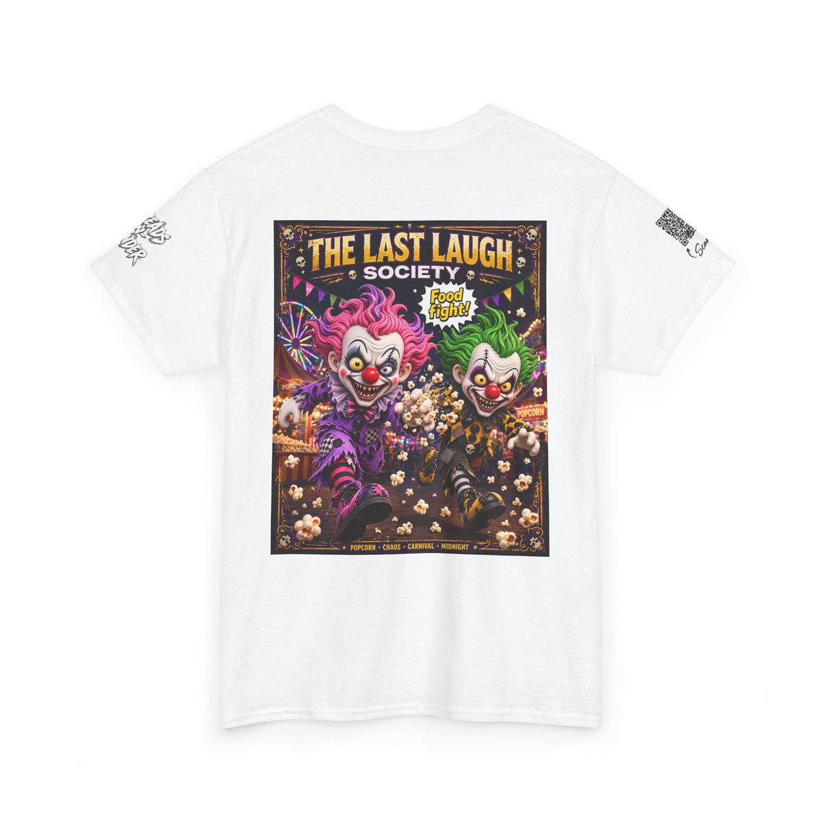 The Last Laugh Society Tee #132 — Carnival Clown Horror Graphic T-Shirt