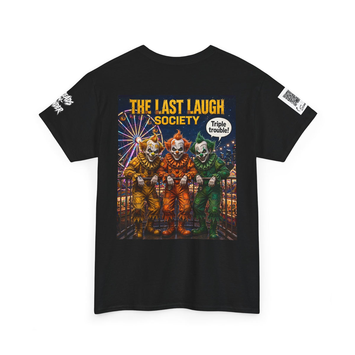 The Last Laugh Society Tee #160 — Carnival Clown Horror Graphic T-Shirt
