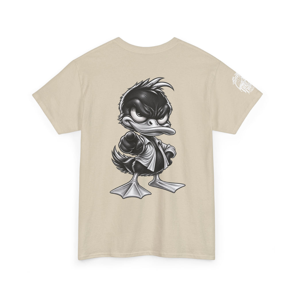 Monochrome Rebel Duck Character Back Graphic Tee