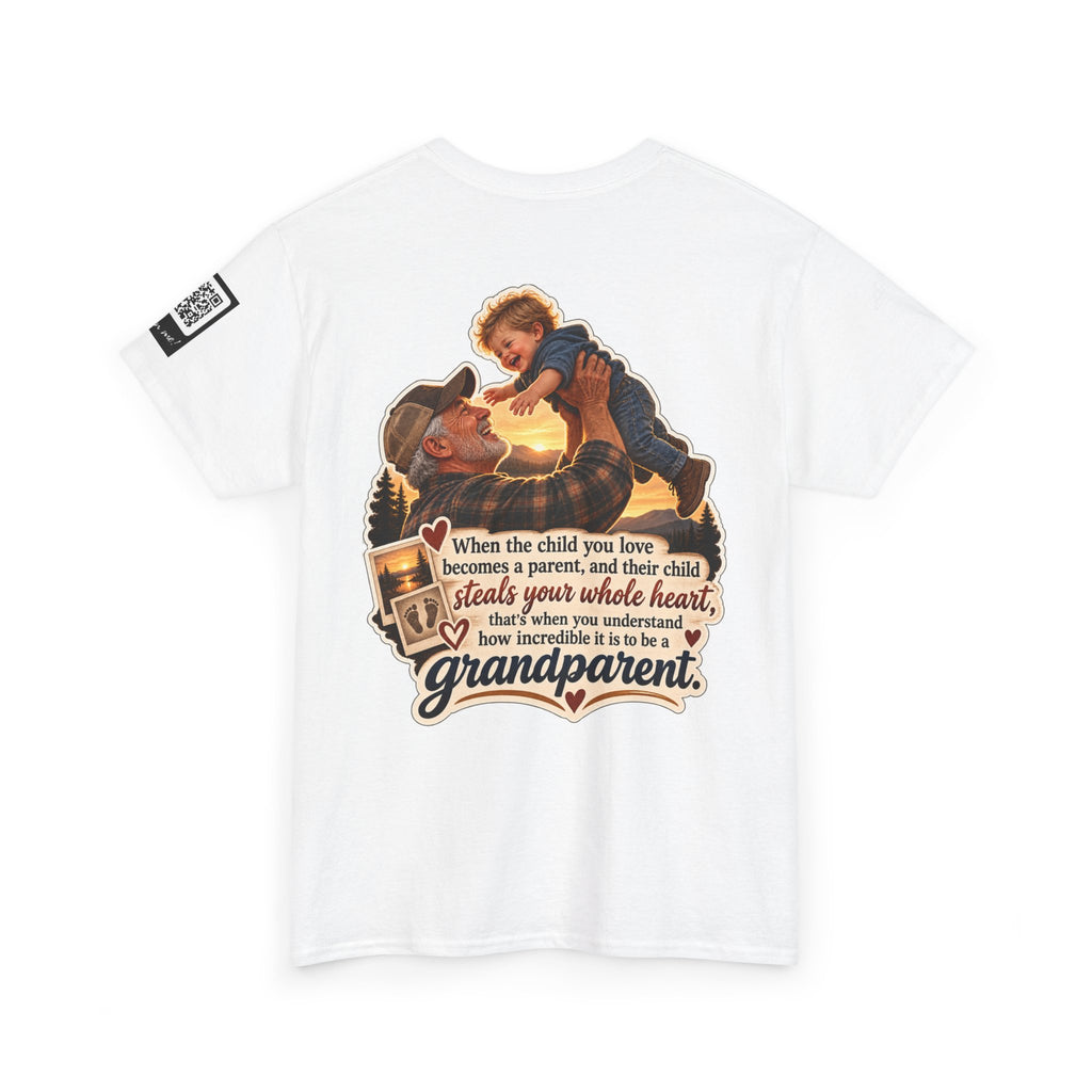 A Grandchild Steals Your Whole Heart — Proud Grandparent Back Graphic Tee