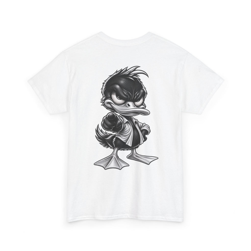 Monochrome Rebel Duck Character Back Graphic Tee