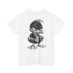 Monochrome Rebel Duck Character Back Graphic Tee