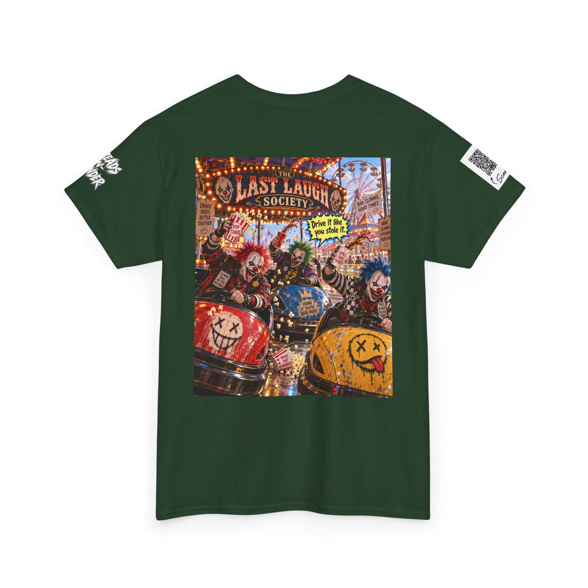 The Last Laugh Society Tee #136 — Carnival Clown Horror Graphic T-Shirt