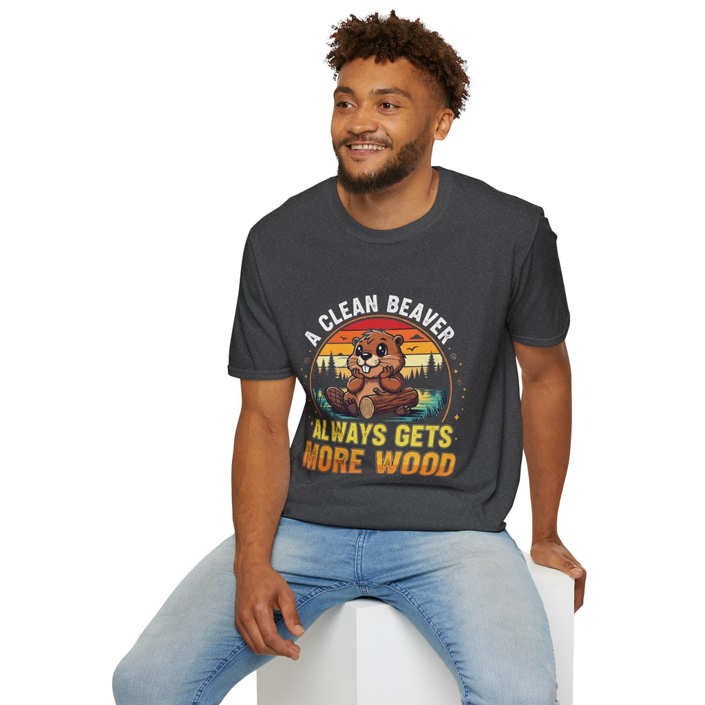 A Clean Beaver T-Shirt — "A Clean Beaver Always Gets More Wood" Retro Graphic Tee