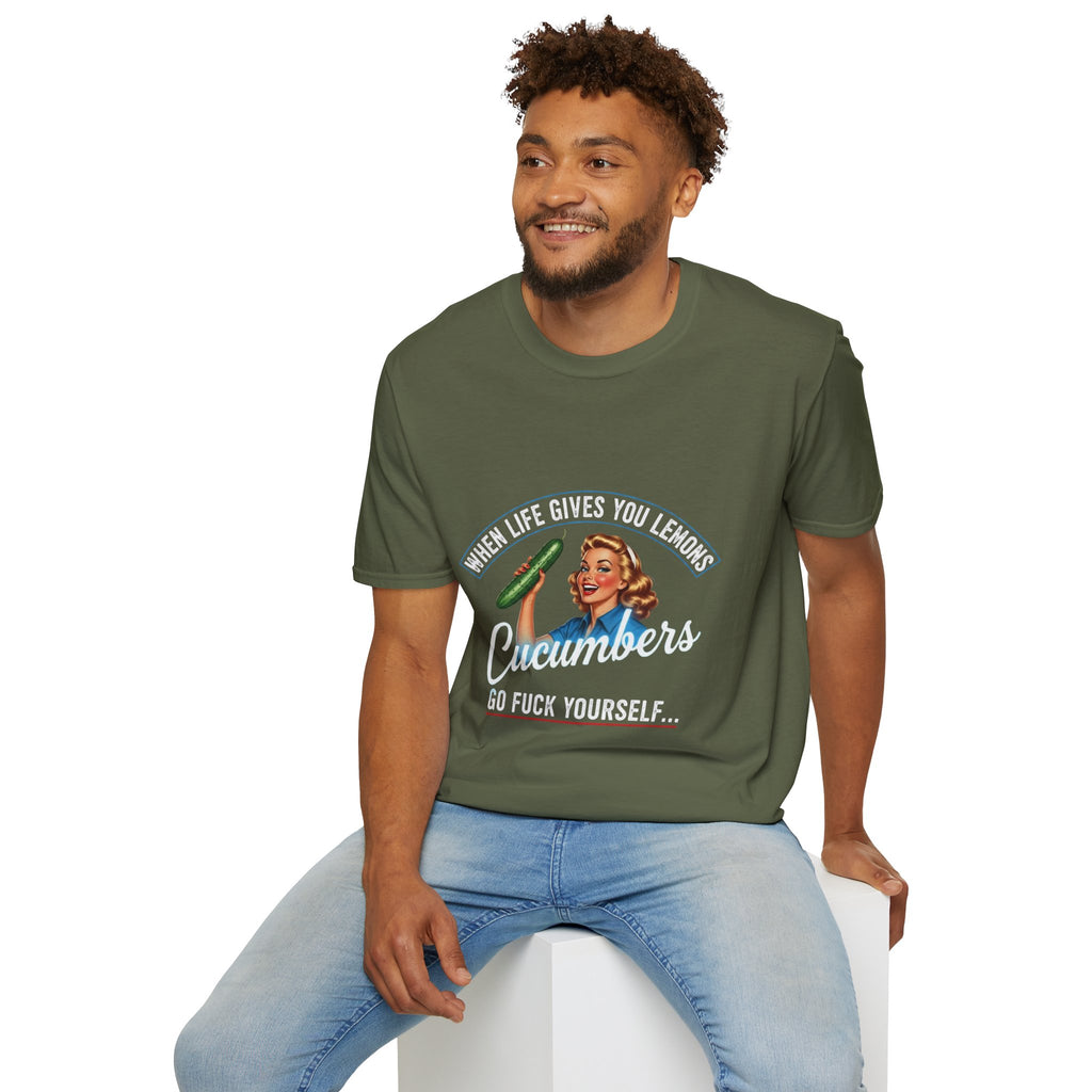 T-Shirt — "When Life Gives You Lemons... Cucumbers" Vintage Retro Graphic Tee