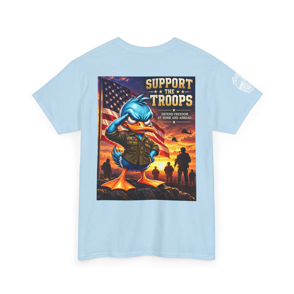 Support the Troops — Defend Freedom at Home and Abroad Back Graphic Tee