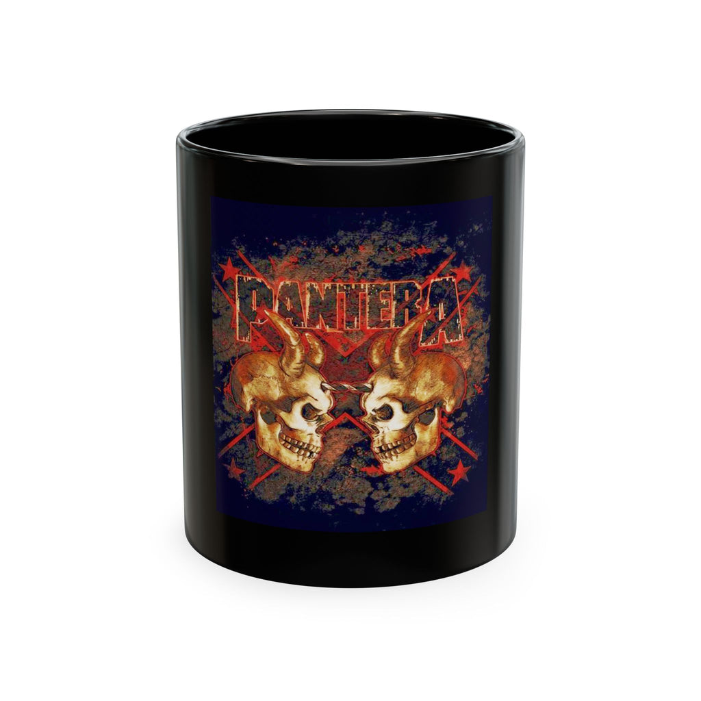 Skull Clash Ceramic Mug — Vintage Rock Tattoo Coffee Cup