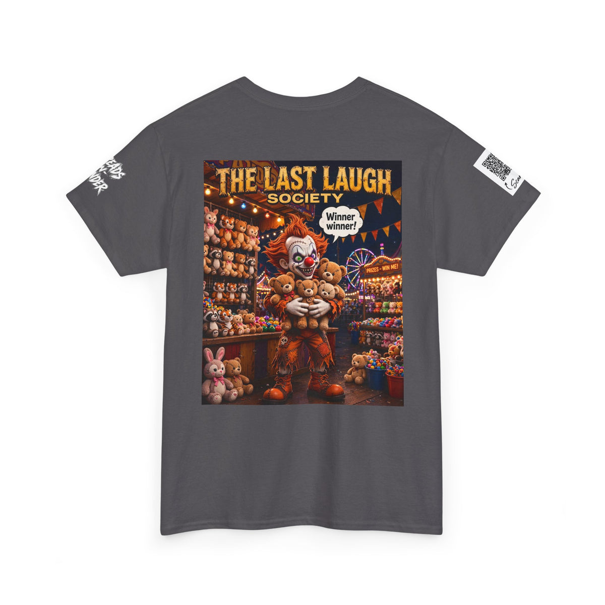 The Last Laugh Society Tee #157 — Carnival Clown Horror Graphic T-Shirt