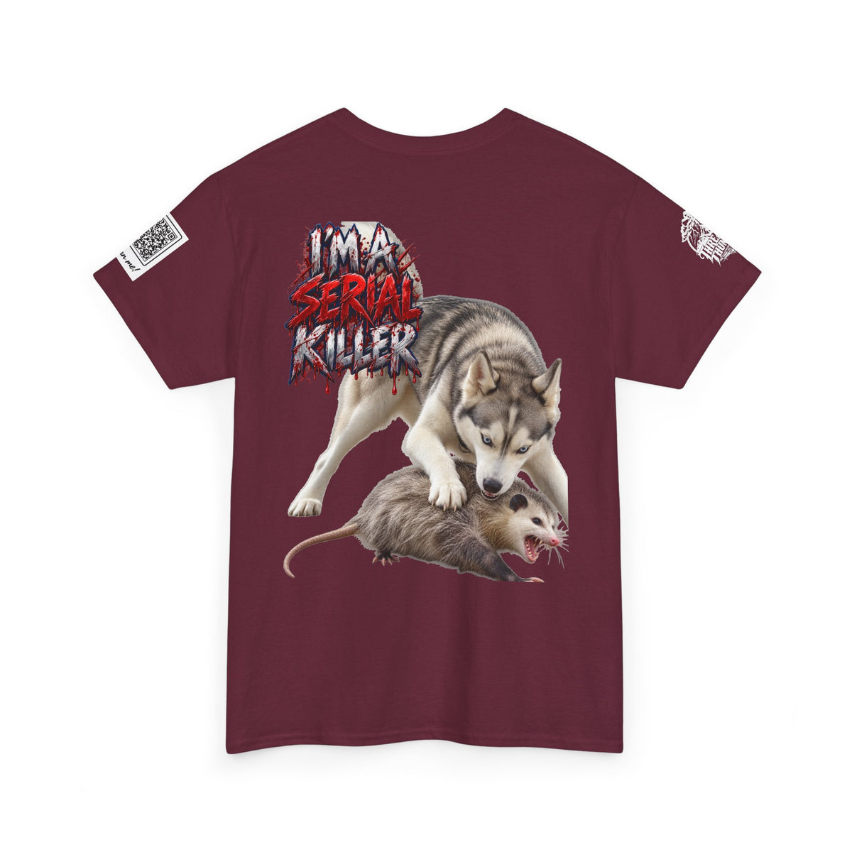 Graphic Tee — 'I'm a Serial Killer' Husky Crushing Possum Design
