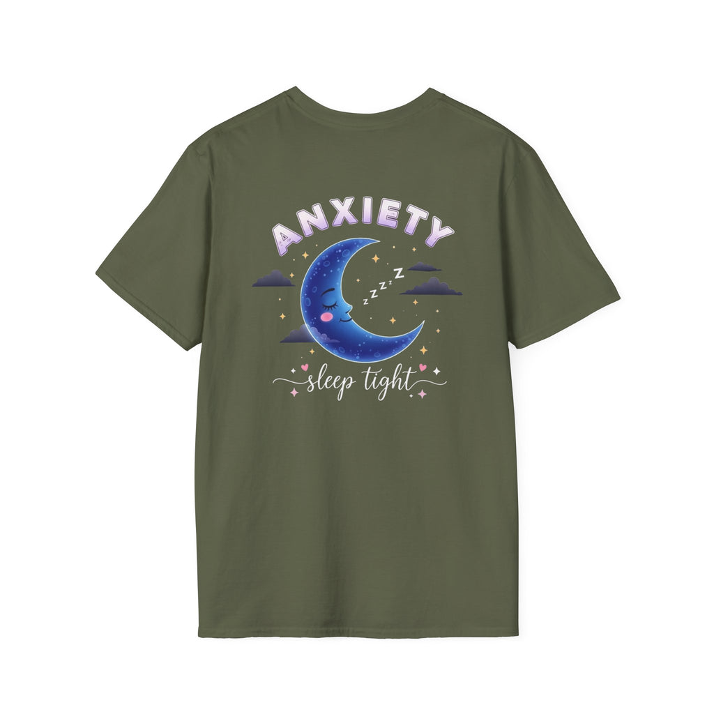 Anxiety Moon T-Shirt — 'Sleep Tight' Cute Moon & Stars Relaxation Tee
