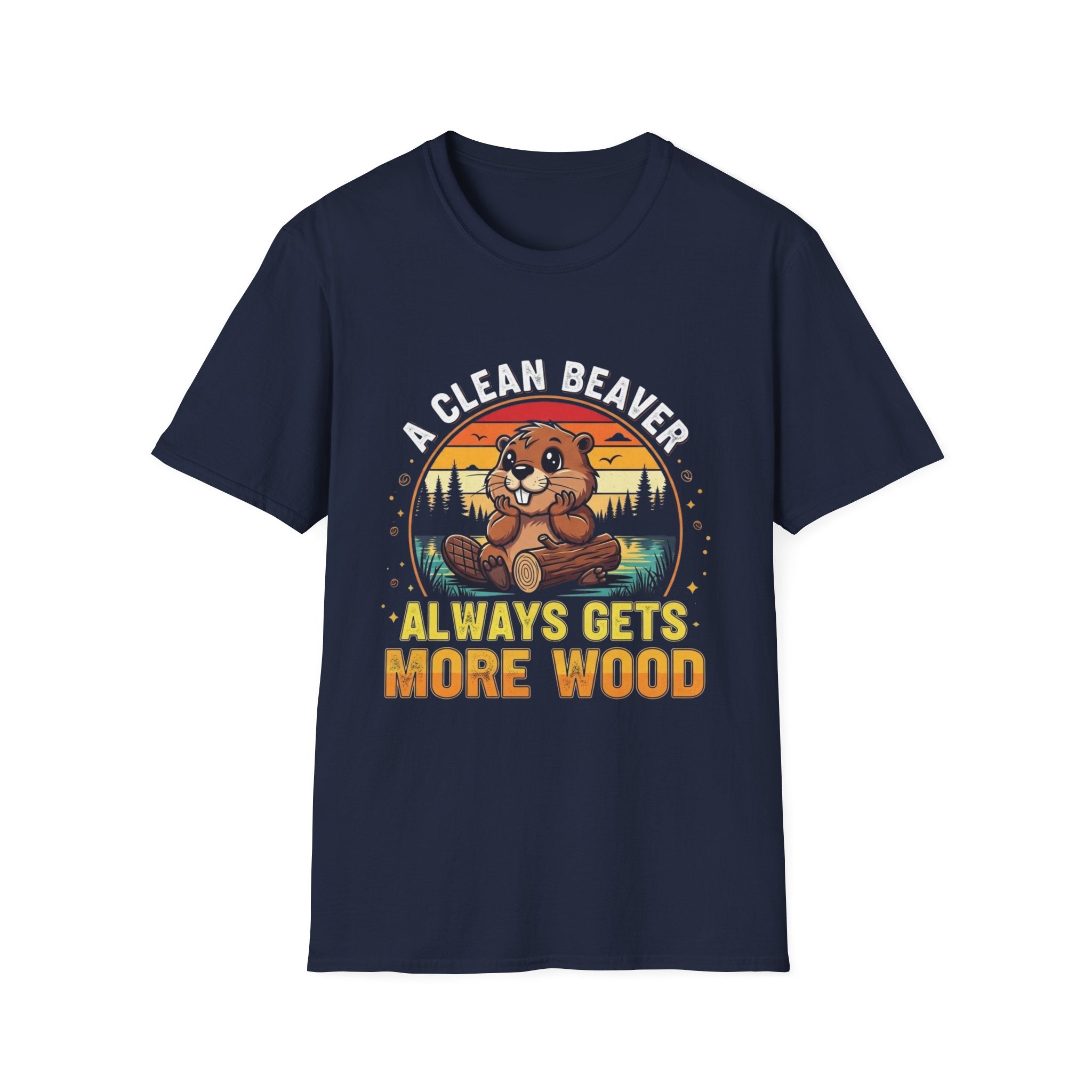 A Clean Beaver T-Shirt — "A Clean Beaver Always Gets More Wood" Retro Graphic Tee