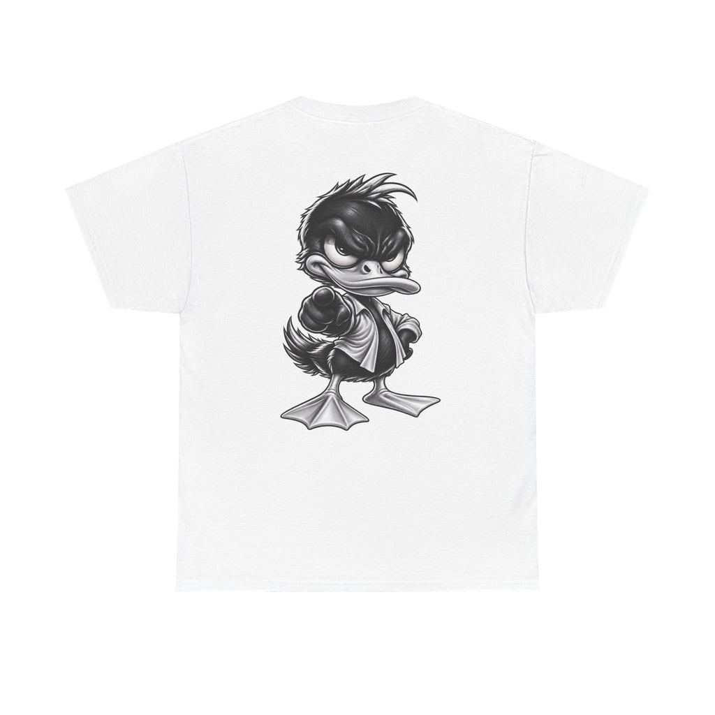 Monochrome Rebel Duck Character Back Graphic Tee
