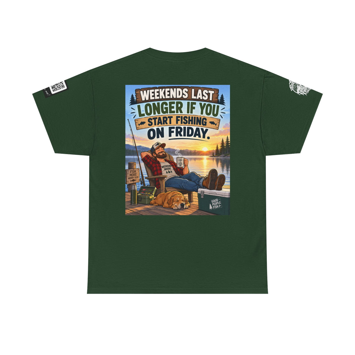 Weekends Last Longer When You Start Fishing Friday Back Graphic Tee