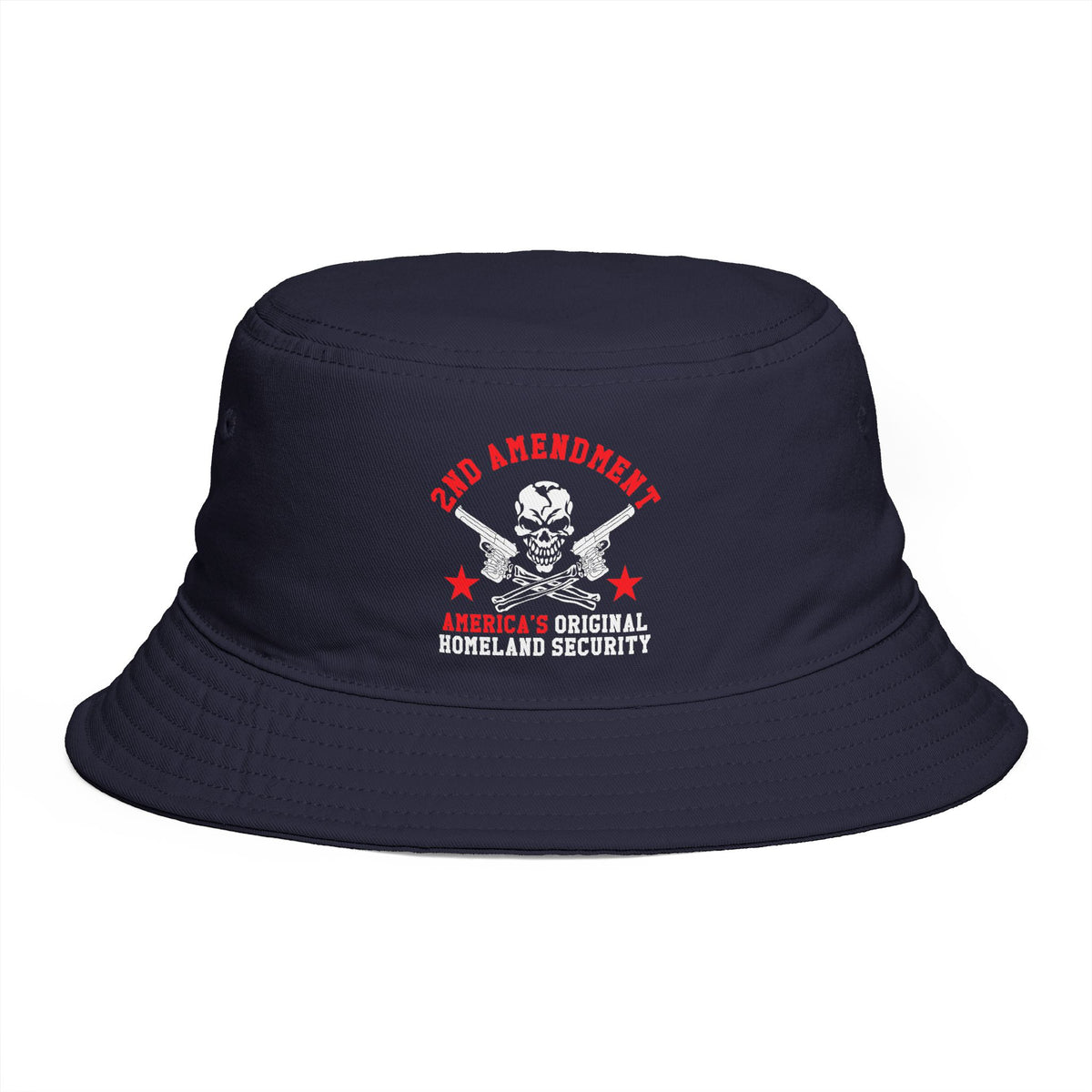 Bucket Hat - Red Liesbovt Homeland Security Skull Logo