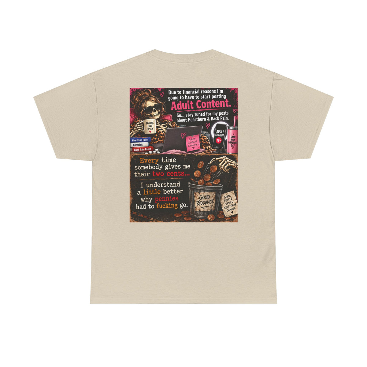 Funny 'Adult Content' Graphic Tee — Sarcastic Coffee & Cocktail Humor T-Shirt