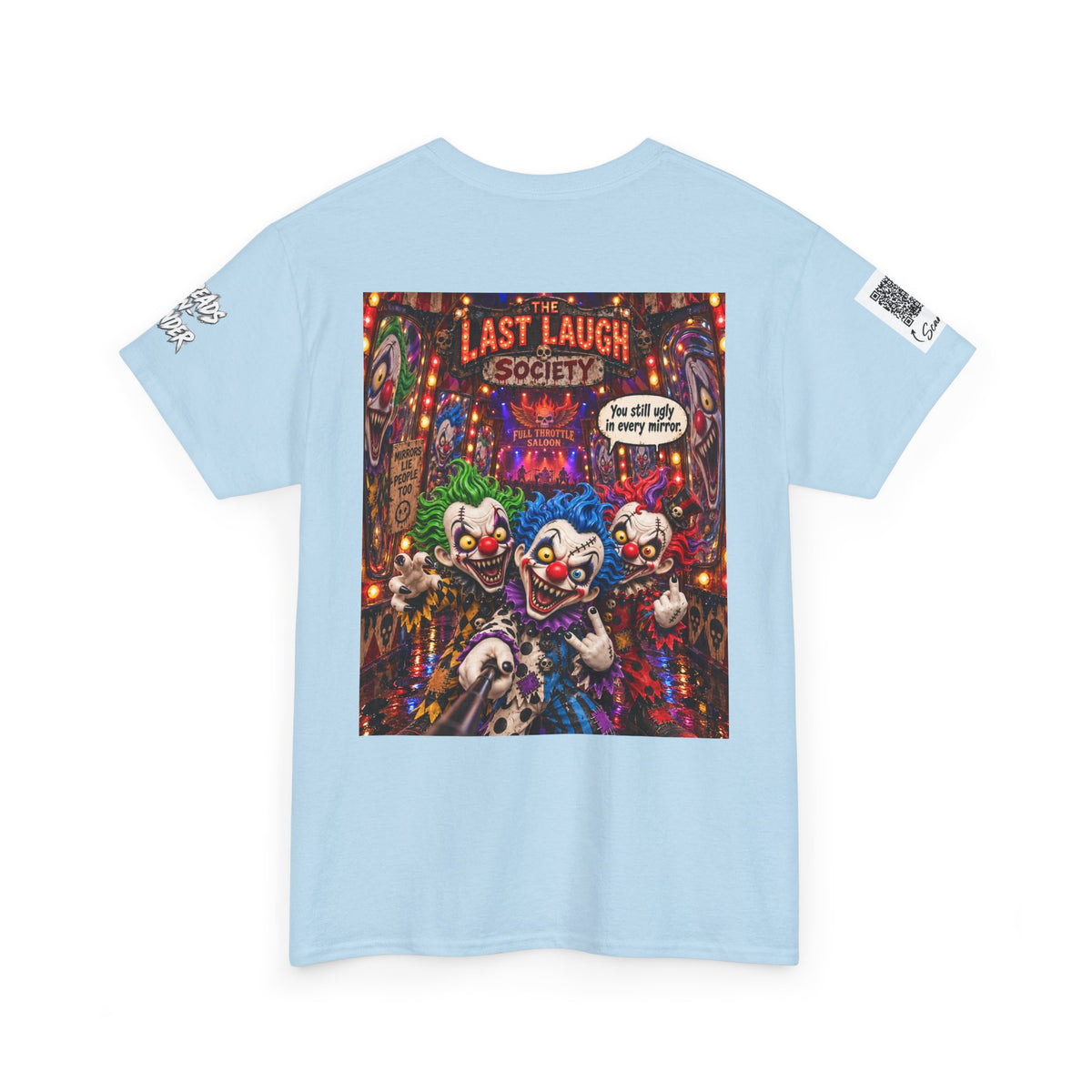 The Last Laugh Society Tee #121 — Carnival Clown Horror Graphic T-Shirt